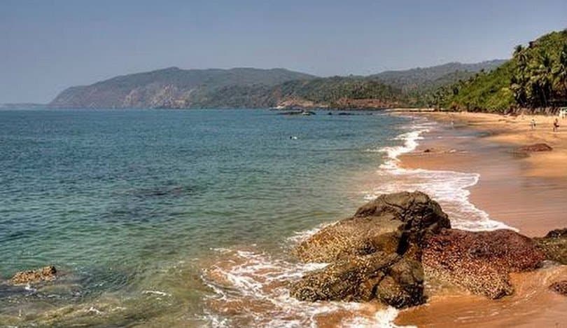 Agonda beach — wide sand and gentle surf, twenty minutes north