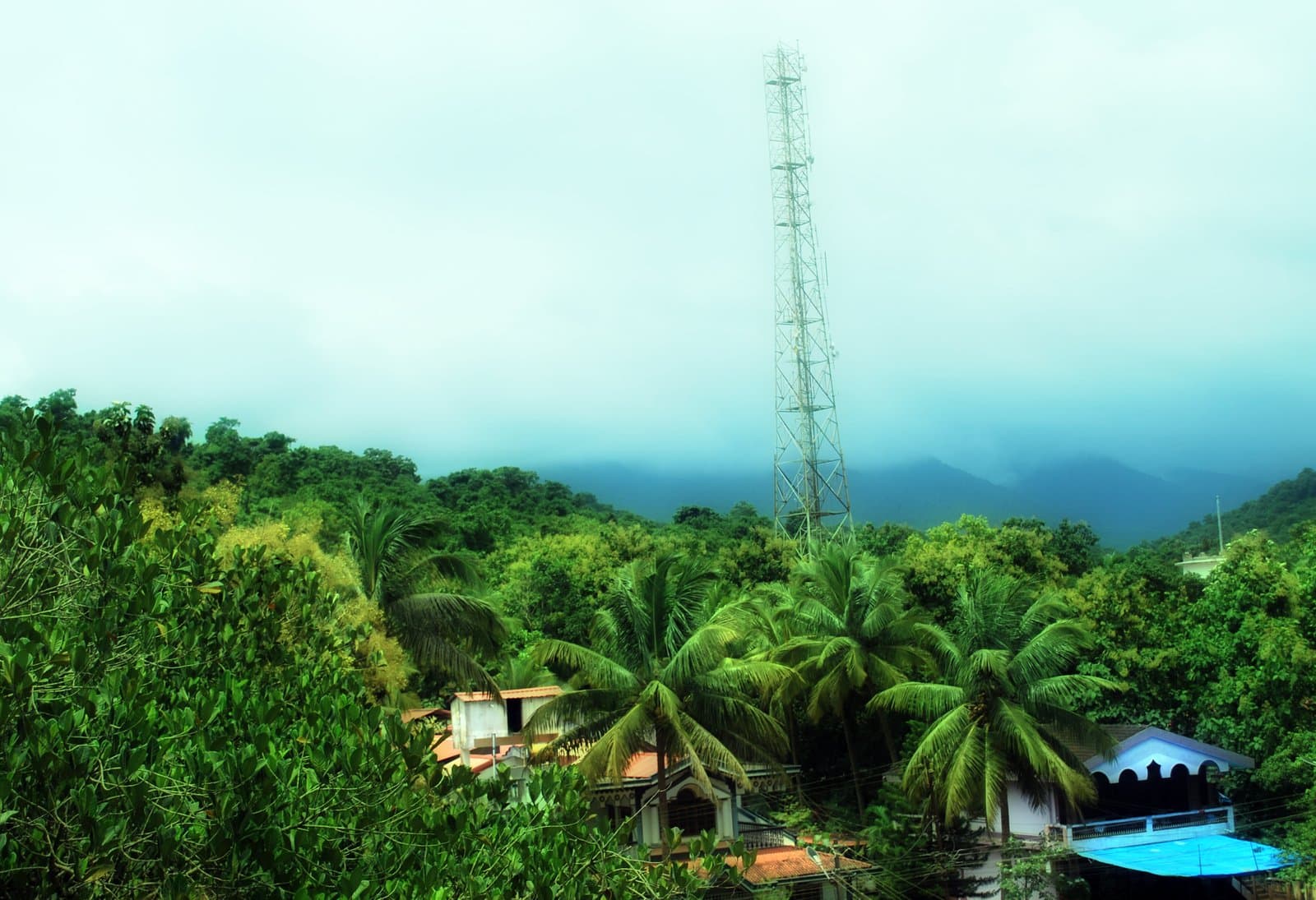 Mist over the green hills of Canacona, South Goa